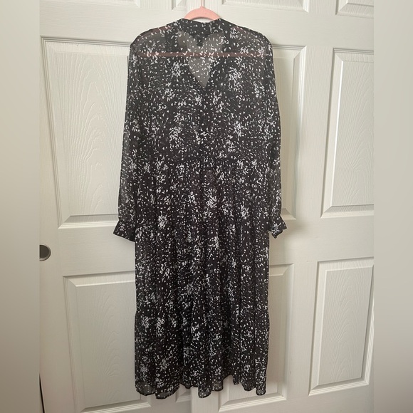 💙Simply Vera Vera Wang Black and White floral Long Sleeve Sundress XL - Picture 6 of 6